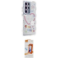 Elektronikçim Ieg™ Galaxy S24 Ultra Kılıf Ahenk Modern Serisi - Siyah Autokit 5in1 Fiber Polymer Nano Ekran Ko