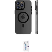 Elektronikçim Ieg™ iPhone 16 Pro Kılıf Pusula Minimal Koleksiyonu - Siyah Bilvis 0.18MM Plus Cam Ekran Koruyuc