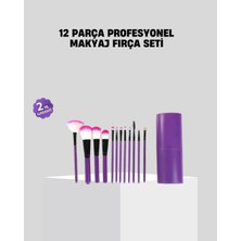 TKÇ 12’li Profesyonel Makyaj Fırça Seti Ultra Yumuşak Sentetik Kıllı