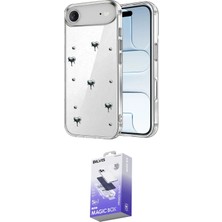 Elektronikçim Ieg™ iPhone 17 Air Kılıf Yörünge Form - Siyah Bilvis 5in1 5d Magic Hayalet Cam Ekran Koruyucu