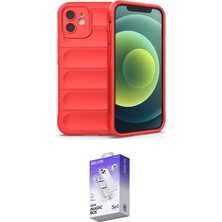 Elektronikçim Ieg™ iPhone 12 Kılıf Atlas Koleksiyonu - Siyah Bilvis 5in1 3D Magic Cam Ekran Koruyucu ELK-34863