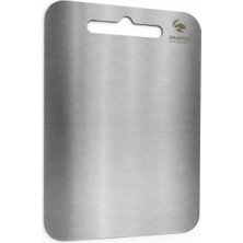 GRANİTLE İLERİ DÖNÜŞÜM Granitle Ileri Dönüşüm Paslanmaz Çelik Kesim Panosu 0,80 mm | Hijyenik, Dayanıklı, Kaymaz Tabanlı Mutfak Doğrama Tahtasır