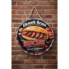 Mayeka Ekmek Arası Sucuk Temalı Büfeler Cafeler Köfteciler Için Ahşap Duvar Kapı Dekoratif Süs Tablo