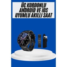 TKÇ Amoled Ekran Akıllı Saat Üç Kordonlu Ios Android Uyumlu
