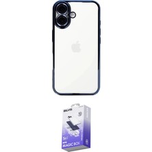 Elektronikçim Ieg™ iPhone 16 Kılıf Vadi Minimal - Siyah Bilvis 5in1 5d Magic Hayalet Cam Ekran Koruyucu Elk-34