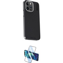 Elektronikçim Ieg™ iPhone 15 Pro Kılıf Kıvılcım Modern Özel Seri - Siyah 3D Antistatik Cam Ekran Koruyucu