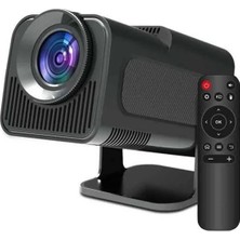 TKÇ Android Projeksiyon Siyah Taşınabilir Sinema Projektörü 4K 1080P Ev Sineması Bluetooth