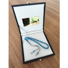 Isim Yazılan Tesbih, Özel Deri Kutulu Tesbih, Harfli Ateş Kehribar Tesbih, Erkek Hediye Tesbih