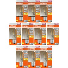 Avarson (10 Adet) Ledvance 7,5W Sarı Işık (2700K) E27 Duylu (Kalın Duy) Filament LED Ampul