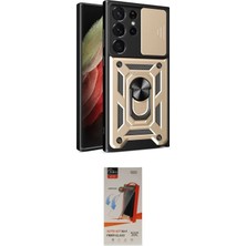 Elektronikçim Ieg™ Galaxy S23 Ultra Kılıf Ahenk Klasik - Siyah Autokit 5in1 Fiber Hayalet Cam Ekran Koruyucu E
