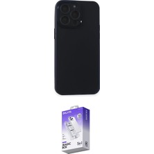 Elektronikçim Ieg™ iPhone 15 Pro Kılıf Atlas Minimal Prime - Siyah Bilvis 5in1 3D Magic Cam Ekran Koruyucu Elk