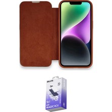 Elektronikçim Ieg™ iPhone 14 Pro Max Kılıf Siluet Minimal Serisi - Siyah Bilvis 5in1 5d Magic Hayalet Cam Ekra