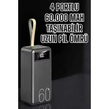 TKÇ Powerbank 60.000 Mah Hızlı Şarj 4 Çıkışlı Uzun Şarj Süreli Dijital Göstergeli