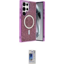 Elektronikçim Ieg™ Galaxy S24 Ultra Kılıf Eksen Çizgi - Siyah Durable Full Glue Curved Hayalet Cam ELK-34863