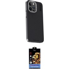 Elektronikçim Ieg™ iPhone 15 Pro Kılıf Kıvılcım Modern Özel Seri - Siyah Buffer Hayalet Cam Ekran Koruyucu