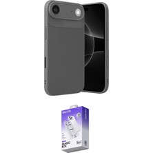 Elektronikçim Ieg™ iPhone 17 Air Kılıf Eksen Form Prime - Siyah Bilvis 5in1 3D Magic Cam Ekran Koruyucu Elk-34