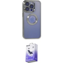 Elektronikçim Ieg™ iPhone 15 Pro Max Kılıf Pusula Form - Siyah Bilvis 5in1 5d Magic Hayalet Cam Ekran Koruyucu