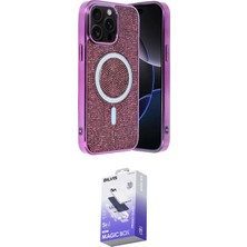 Elektronikçim Ieg™ iPhone 15 Pro Kılıf Eksen Çizgi - Siyah Bilvis 5in1 5d Magic Hayalet Cam Ekran Koruyucu El
