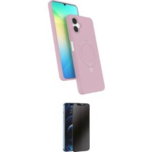 Elektronikçim Ieg™ Galaxy A06 Kılıf Iz Işık Koleksiyonu - Siyah 3D Antistatik Hayalet Cam Ekran Koruyucu El