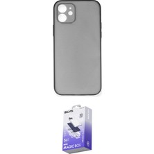 Elektronikçim Ieg™ iPhone 12 Kılıf Yadigar Yansıma Serisi - Siyah Bilvis 5in1 5d Magic Hayalet Cam Ekran Koru