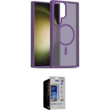 Elektronikçim Ieg™ Galaxy S23 Ultra Kılıf Siluet Minimal Prime - Siyah Durable Full Glue Curved Hayalet Cam El