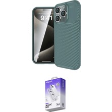 Elektronikçim Ieg™ iPhone 16 Pro Kılıf Eksen Form Prime - Siyah Bilvis 5in1 3D Magic Cam Ekran Koruyucu Elk-34