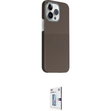 Elektronikçim Ieg™ iPhone 15 Pro Max Kılıf Kozmos Klasik Prime - Siyah Bilvis 0.18MM Plus Cam Ekran Koruyucu E