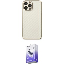 Elektronikçim Ieg™ iPhone 13 Pro Max Kılıf Ahenk Işık - Siyah Bilvis 5in1 5d Magic Hayalet Cam Ekran Koruyuc