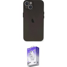 Elektronikçim Ieg™ iPhone 14 Kılıf Yadigar Yansıma Serisi - Siyah Bilvis 5in1 3D Magic Cam Ekran Koruyucu Elk