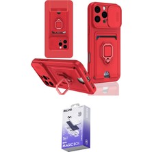 Elektronikçim Ieg™ iPhone 16 Pro Kılıf Vadi Form Prime - Siyah Bilvis 5in1 5d Magic Hayalet Cam Ekran Koruyucu
