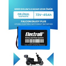 Electroll Falcon Enjoy Plus Batarya (Standart Kapasite) Lifepo4 72V 45AH Elektrikli Motosiklet Bataryası