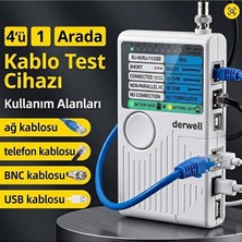 Derwell (RJ45+USB+RJ11+BNC) Çantalı Telefon Koaksiyel USB 4'ü 1 Arada Uzaktan Kablo Test Cihazı Hızlı Tepki Ayrılabilir Modül Ağ Telefon Bnc USB RJ11 RJ45 Koaksiyel Kablo Ölçer Network Aksesuar