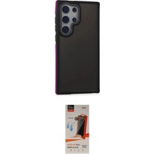Elektronikçim Ieg™ Galaxy S23 Ultra Kılıf Eksen Işık - Siyah Autokit 5in1 Fiber Hayalet Cam Ekran Koruyucu E
