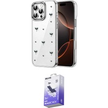 Elektronikçim Ieg™ iPhone 16 Pro Kılıf Yörünge Form - Siyah Bilvis 5in1 5d Magic Hayalet Cam Ekran Koruyucu