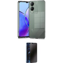Elektronikçim Ieg™ Y17S Kılıf Zirve Doku - Siyah 3D Antistatik Hayalet Cam Ekran Koruyucu ELK-34863