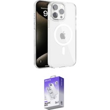 Elektronikçim Ieg™ iPhone 15 Pro Kılıf Doruk Doku Özel Seri - Siyah Bilvis 5in1 3D Magic Cam Ekran Koruyucu E