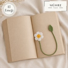Mühre Papatya Model El Yapımı Amigurumi Örgü Kitap Ayracı Hediyelik Estetik Kitap Ayracı