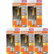 Avarson (5 Adet) Ledvance 11W Sarı Işık (2700K) E27 Duylu (Kalın Duy) Filament LED Ampul