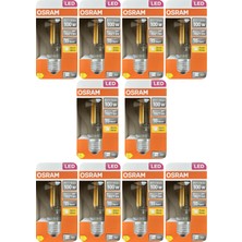 Avarson (10 Adet) Ledvance 11W Sarı Işık (2700K) E27 Duylu (Kalın Duy) Filament LED Ampul