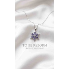 To Be Reborn Çelik Zirkon Taşlı Mor Lotus Çiçeği Kolye
