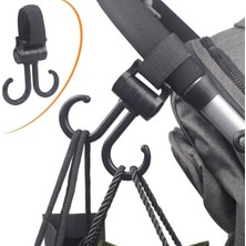 Popüler Sepet 2li Bebek Arabasına Uyumlu Cırtlı  Eşya Taşıma Aparatı 360 Derece Dönebilen Plastik Kanca