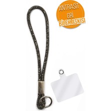 Karaner Lüks Taşlı Telefon Bilek Askısı Gökkuşağı