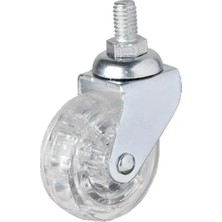 Eco Port 326 - 50X20 mm Şeffaf Makaralı Vidalı Teker 4 Adet