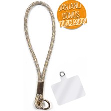 Karaner Lüks Taşlı Telefon Bilek Askısı Gökkuşağı