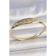 Uslucan Alışveriş Pirinç Gold Renk Zirkon Taşlı Yıldız Işlemeli Kadın Kelepçe