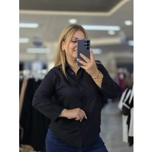 İnci Ersöz Pamuklu Soft Keten Gömlek Siyah 1299