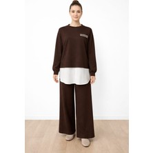 Nurcan Çetin 26493 Zımba Detaylı Color Mix Tunik Pantolon Takım