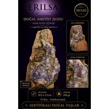Erilsa Sertifikalı Doğal Ametist Jeodu Akik Bantlı Kristal Kuvars Kaya Formu NO60