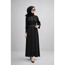 Nurcan Çetin 26911 Band Model Tam Boy Fermuarlı Ferace