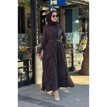 Nurcan Çetin 26107 Beli Kemerli Tam Boy Elbise